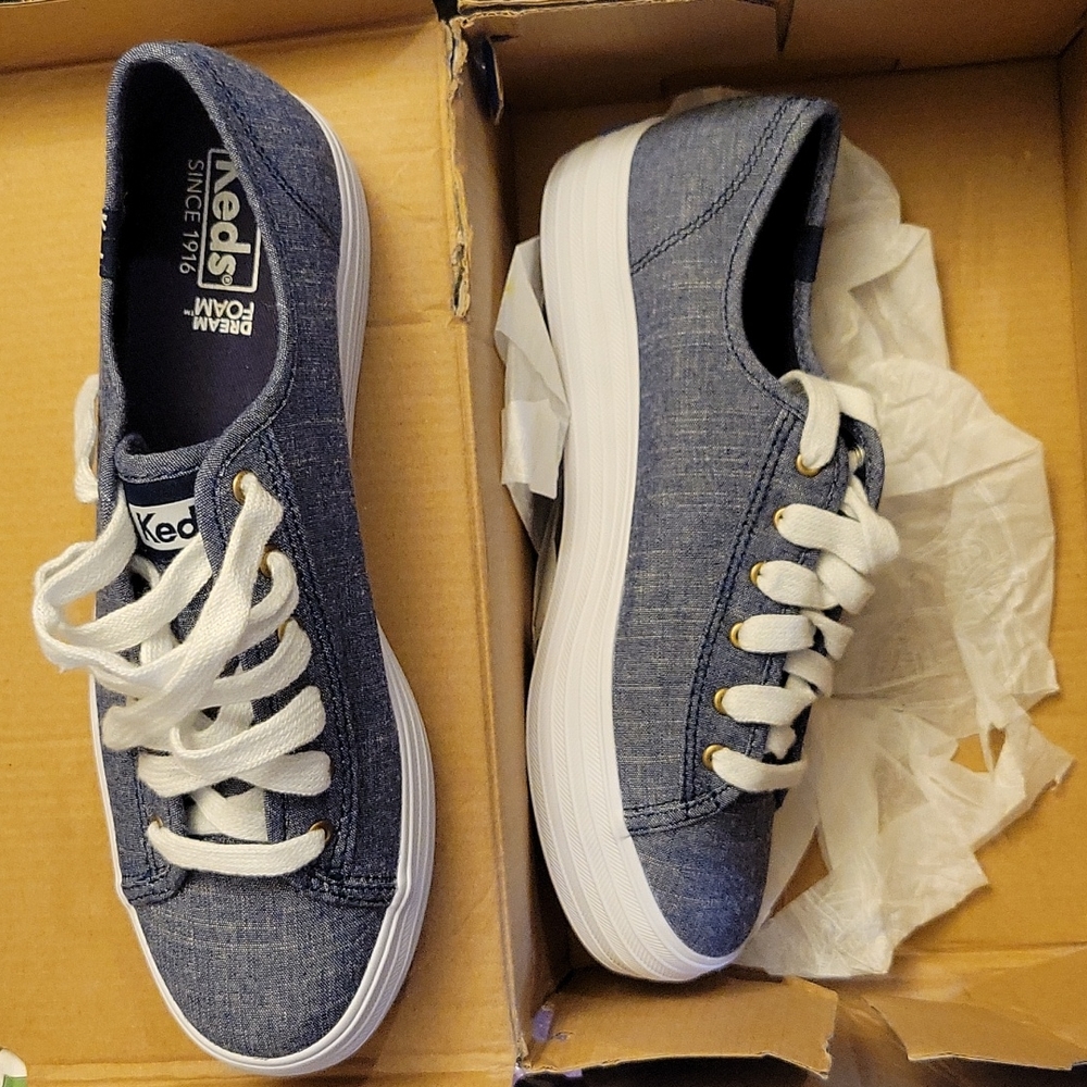 Keds Triple Kick Chambray Blue Dream Foam Sneakers sz 7 NIB